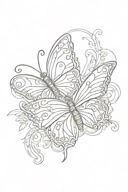 Butterfly And The Inscription Amoreamore With A Heart
