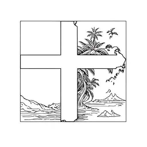 Ignation Cross And Puerto Rico Land Shape Made