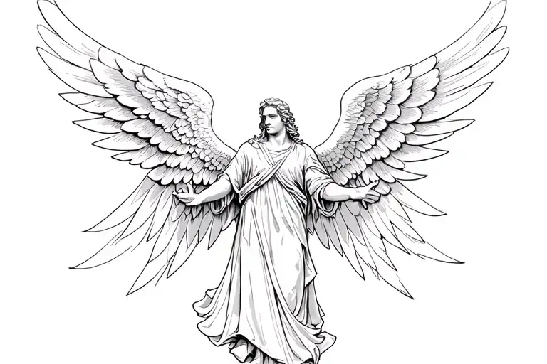 Angelic Wings On Saint Micheal The Archangel