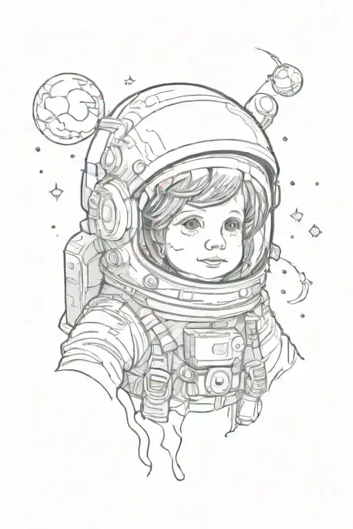 Kid Wearing An Astronaut Helmet