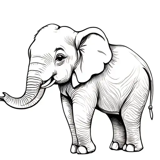 Side View Of Elephant With Defined Ear And Happy Feautured