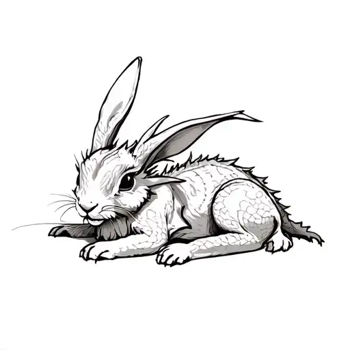 Dragon And Rabbit Lounging
