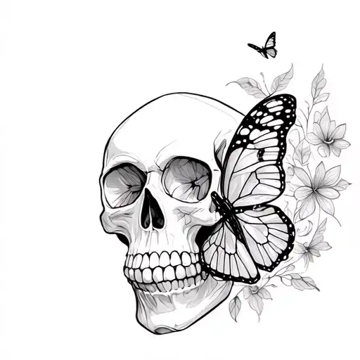 Skulls And Butterflies
