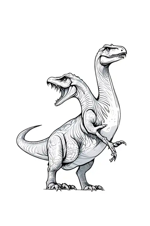 A Dinosaur And A Crow