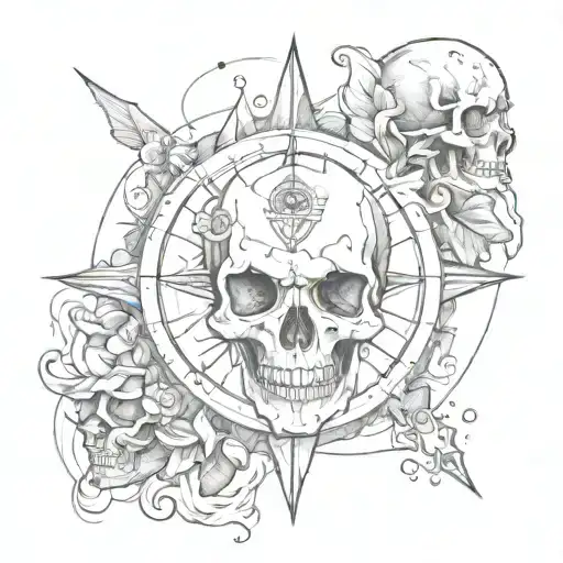 Blich Number 6 With A Skull And A Compass