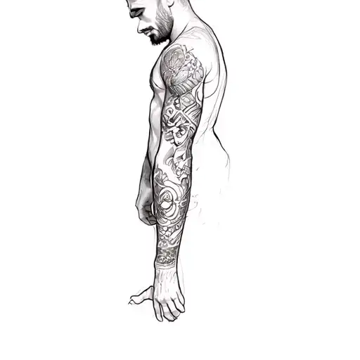 A Man With A Tattoo On His Arm