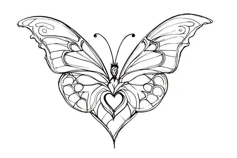 Butterfly And Heart Intertwined