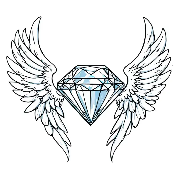 A Diamond That Has Angel Wings That Are Open To A Page