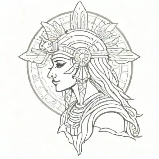 Egyptian Goddess Athena Holding