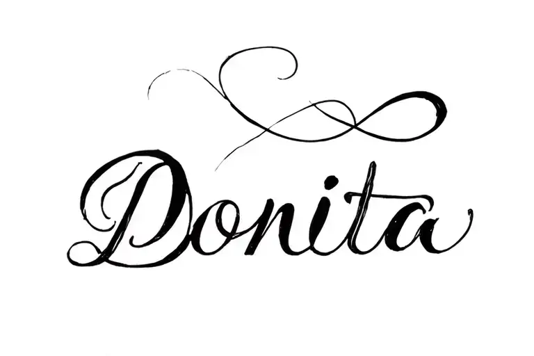 Cursive Name Tattoo For Donita