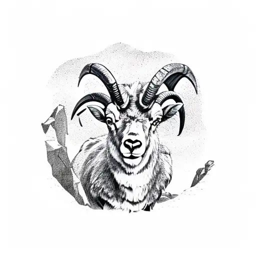 A Powerful Big Horn Sheep Perched On A Rocky Mountain Peak