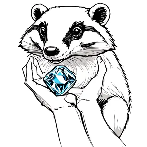 Badger Holding Gem Stone