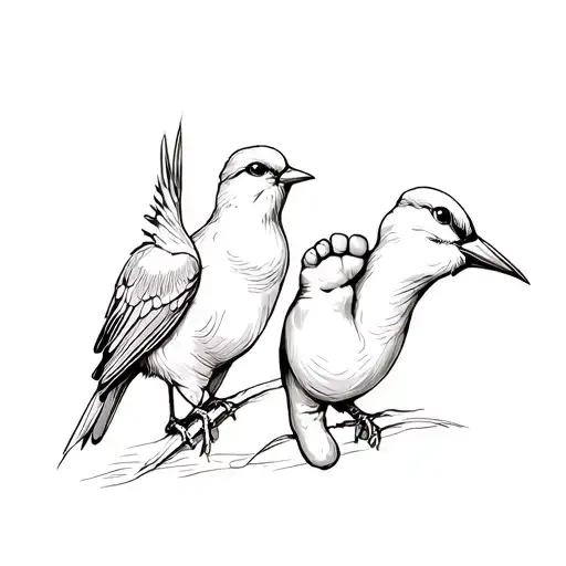 Baby Feet 3 Birds