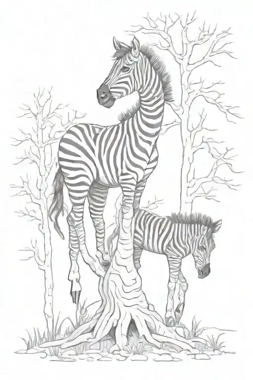 Mom Died Of Breast Cancer Zebra Print Dead Trees Laurie Black And White Miss You