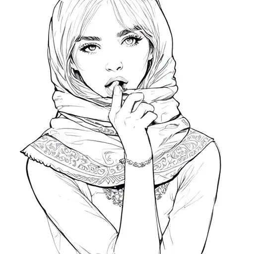 Russian Girl In A Scarf Licks A Flasher-pendant