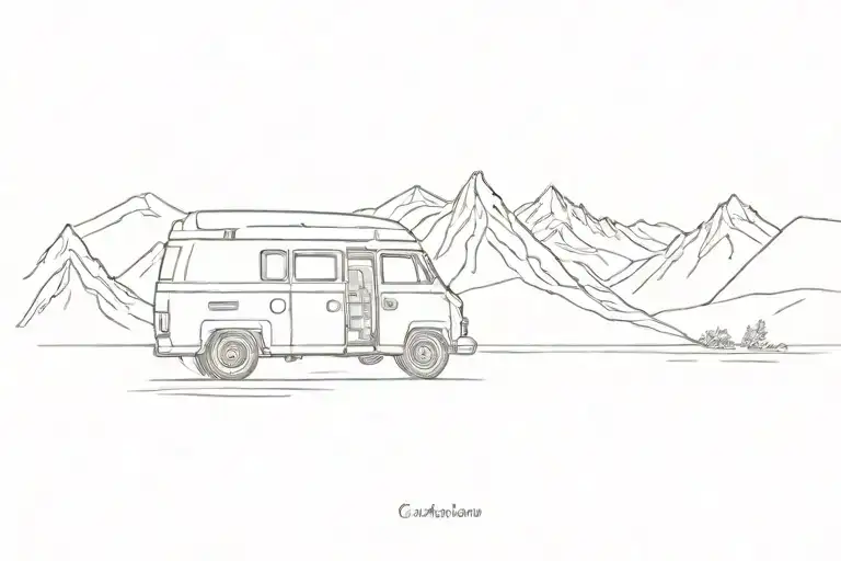 Campervan Through Mountains