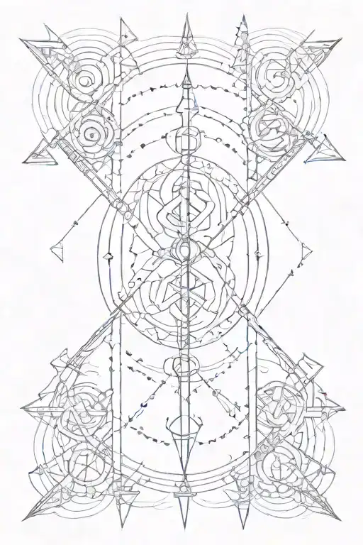 Arrow And Spiritual Symbols Incorporated Representing Direction