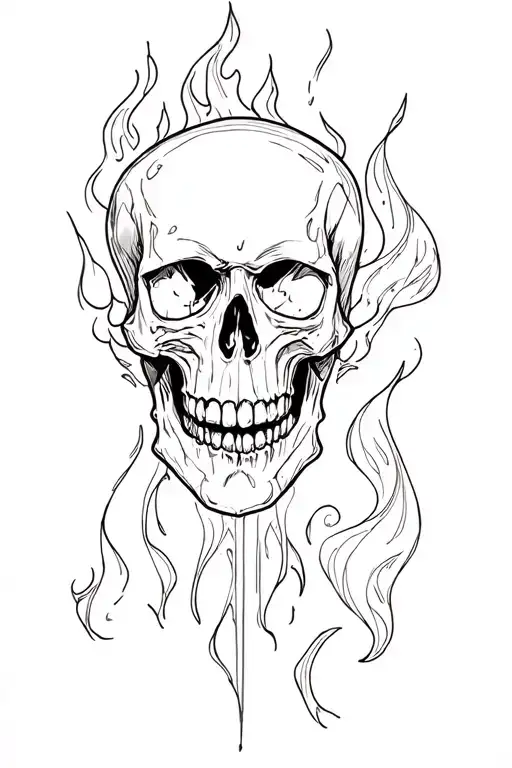 Skull And Fire Sleeve