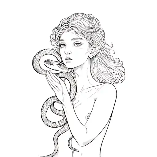Girl Holding Up From A Snake