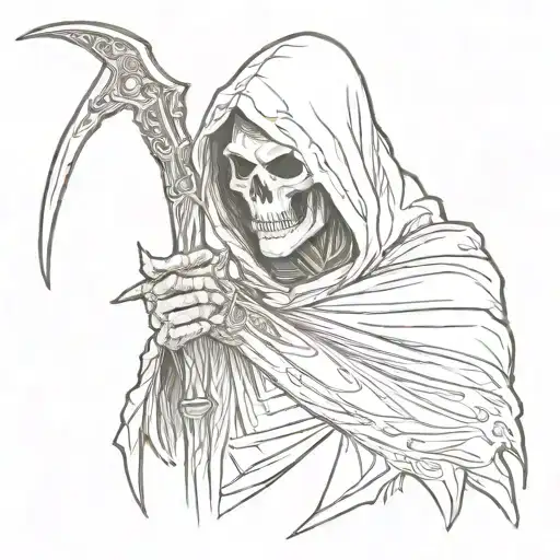 Grim Reaper Head With Scythe