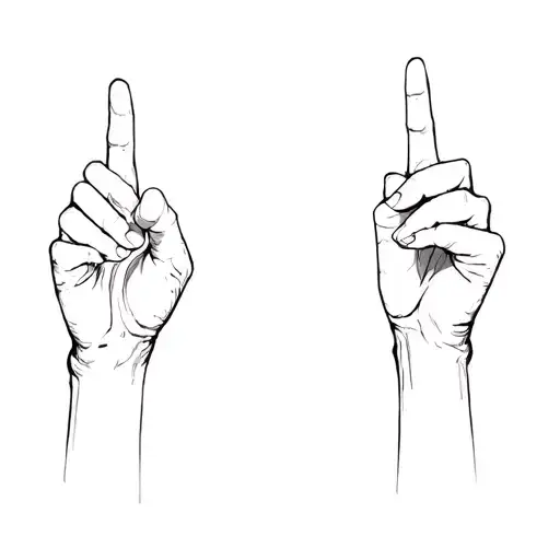Two Hands Pointing In Different Directions