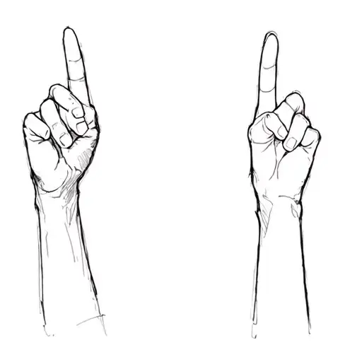Two Hands Pointing In Different Directions