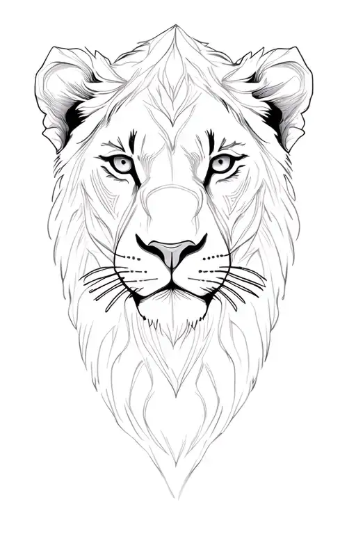 White Lioness Face