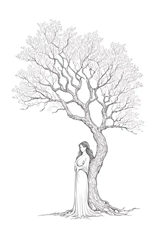 Willow Tree With Woman Trunk