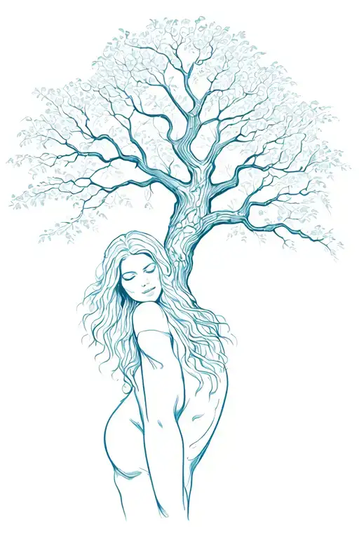 Willow Tree With Woman Body As The Trunk