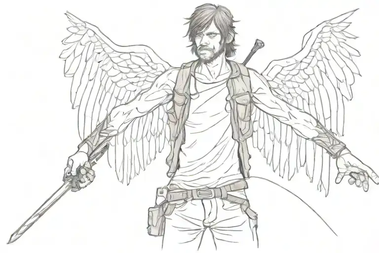 Daryl Dixon Wings Spread Wide