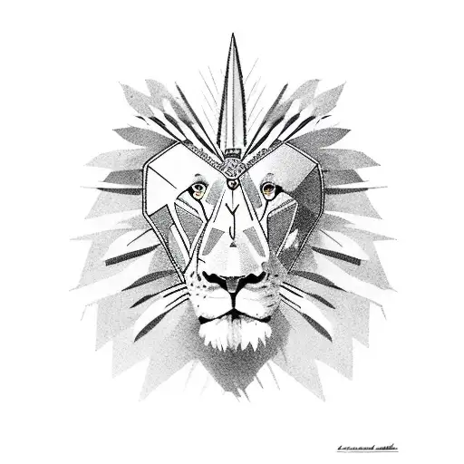 Lion With Native Headdress On