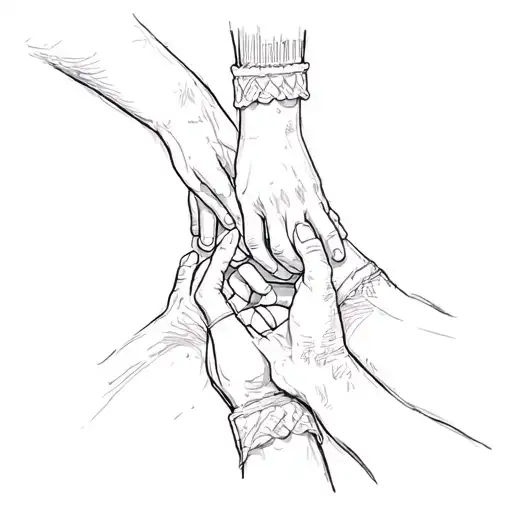 A Group Of People Holding Hands