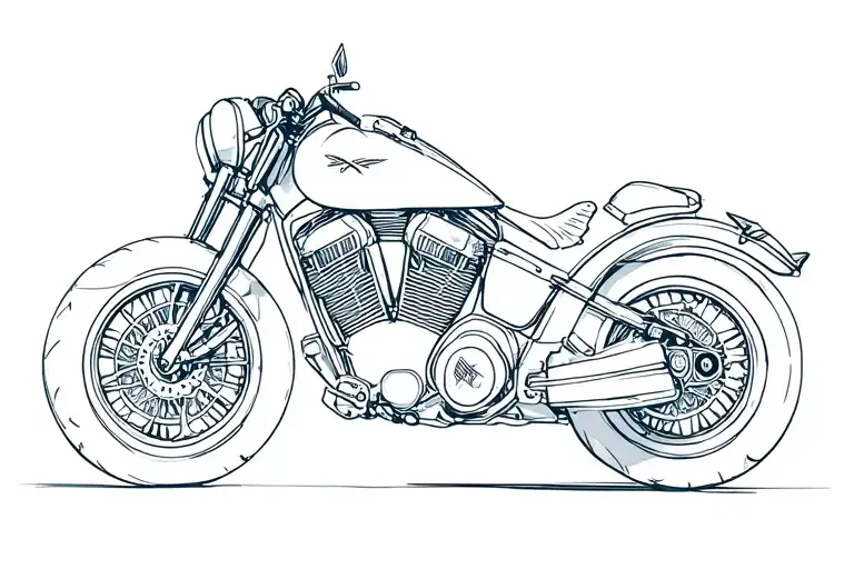 Motorcycle And Porch Grille