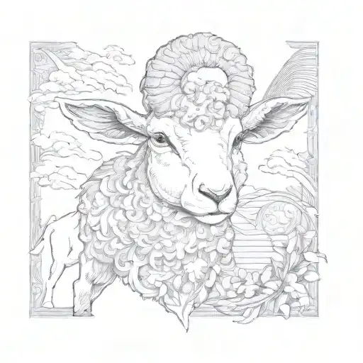 A Peaceful Lamb With Stakes Going Through Its Body As A Symbol Of Sacrifice And Vulenrability