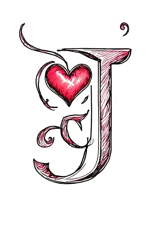 Letter J With A Heart