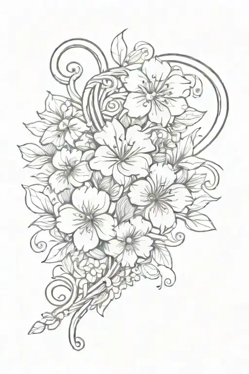 Safety Pin With Flowers Intertwined