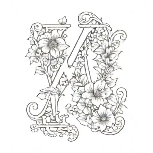 Letter M With Floral