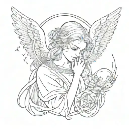 A Heartbroken Angel Holding A Shattered Halo