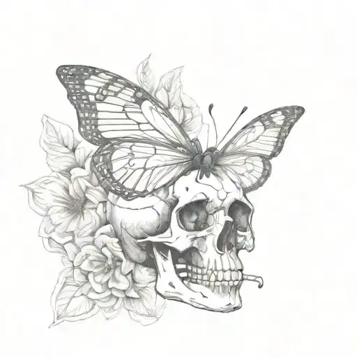 A Butterfly With A Detail Skull Include Its Body