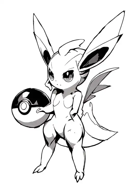 Pokeball Pokemon Celebi Holding