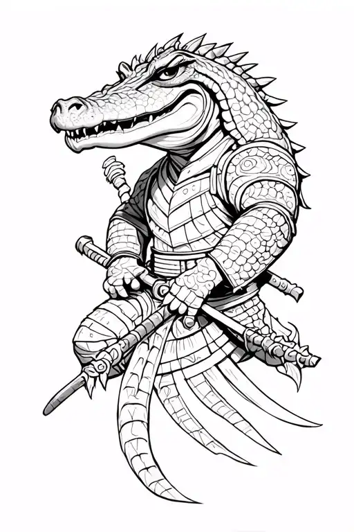 Alligator Samurai Warrior