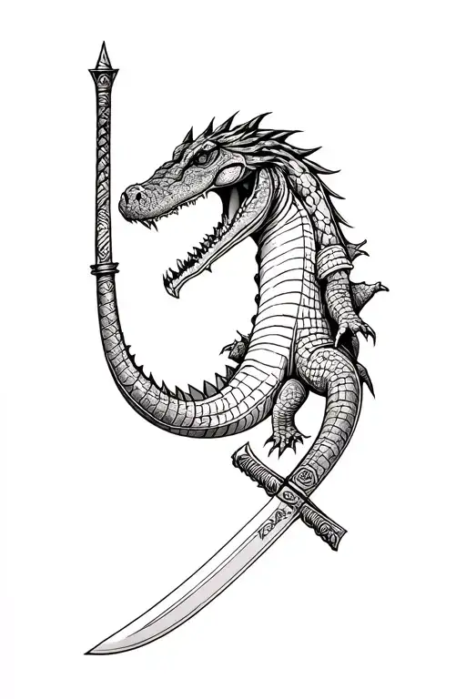 Alligator Samurai Sword