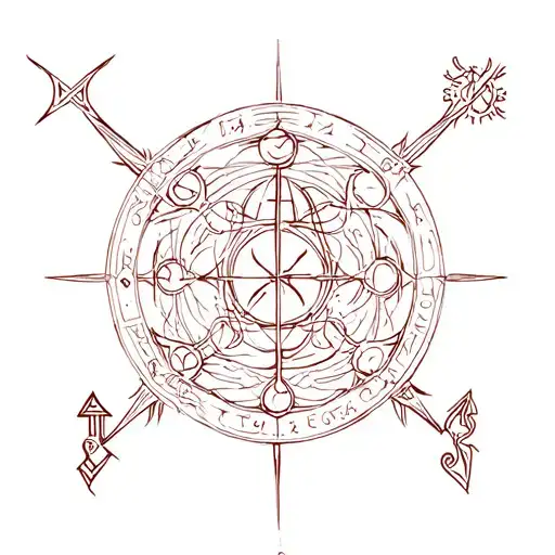 Combination Of The Runes Algiz Tiwaz Sowilo