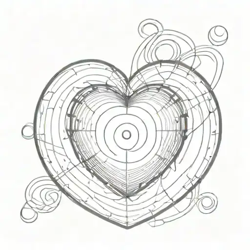 A Sketch Tattoo Of A Heart-shaped Vinyl Record With 'Love' Written On It