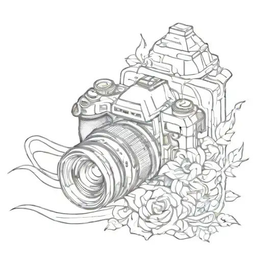 Om With Camera Tattoo Design