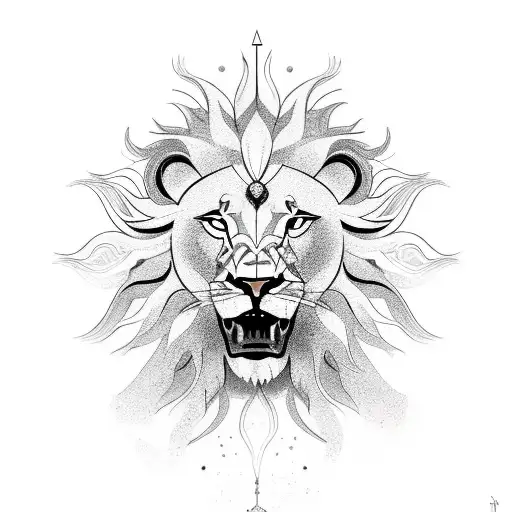 Spiritual Lion Growing Soul With Sun And Dominance