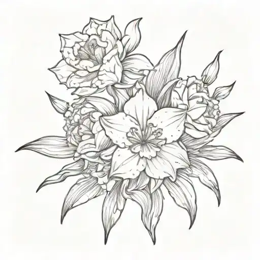 Carnation And Narcissus Flower Bouquet