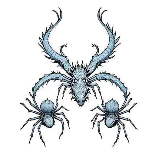 Dragon Flowers Two Spiders