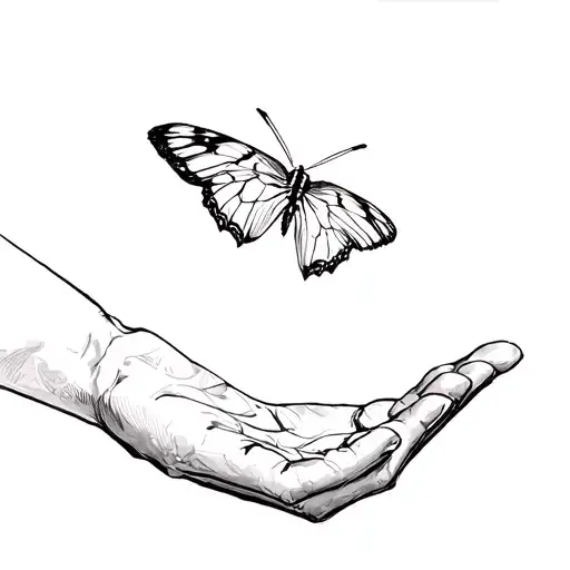 Butterfly Landing On An Outstretched Hand Almost In The Michelangelo Sistine Chapel Fassion