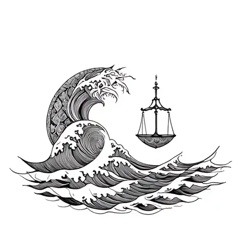 Waves And Libra Mandala
